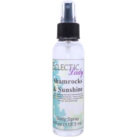 Shamrocks and Sunshine Body Spray, 4 ounces, Body Mist for Women with Clean, Light & Gentle Fragrance, Long Lasting Perfume with Comforting Scent for Men & Women, Cologne with Soft, Subtle Aroma For