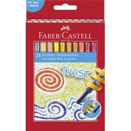 FABER-CASTELL 120004 Wax Crayons, Rotatable, Box of 24
