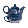 Half Moon Bay TFOR1DC07 Blue Ceramic Tea Set