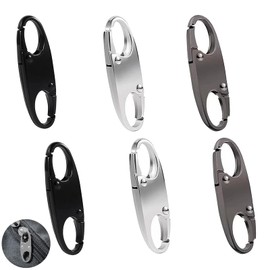 6 PCS Bag Clips for Handbags, Zipper Locks Anti Theft, Zipper Clips Anti Theft, For Backpack for Traveling Camping(Black + Gunmetal + Silver 2 Pieces Each)
