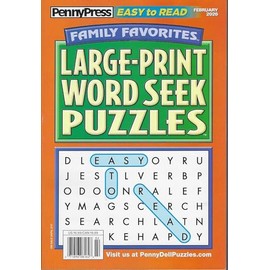 Penny Press Family Favorites Large Print Word Seek Puzzles February 2026