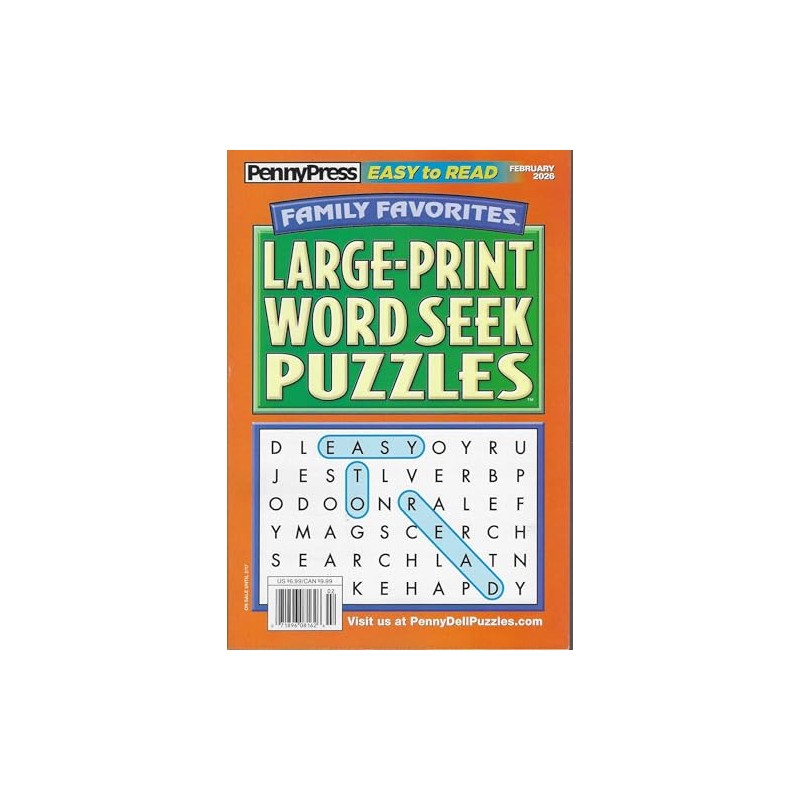 Penny Press Family Favorites Large Print Word Seek Puzzles February