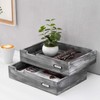 MyGift Ash Gray Wood Stackable Paper Tray Organizer for Desk,