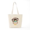 CafePress Cute Hipster Owl Tote Bag Natural Canvas Tote Bag,