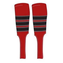 Mk Socks Traditional Baseball Stirrups Pattern C-9 Red, Graphite, Black (L)