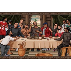 The Last Supper of HipHop - Music Poster (Tupac Shakur, Dr. Dre, Snoop Dogg, Jay-Z, Eminem, Notorious B.I.G...) (Size: 36" x 24")