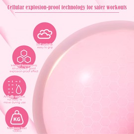 ELUBLU 2 Pieces Yoga Block, High Density EVA Foam Yoga Block, Pink Yoga Set, with Inflatable Pump, Pilates Ball, Non-Slip Gymnastics Ball, Small