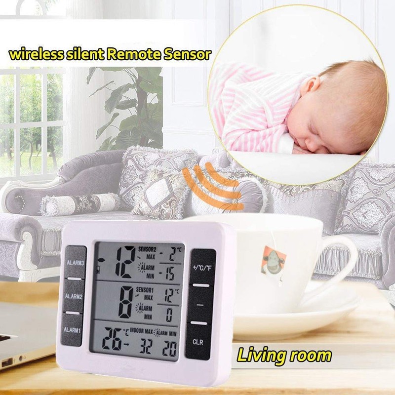 Suplong Wireless Thermometer Indoor Digital Temperature Sensor Fridge Thermometer Waterproof