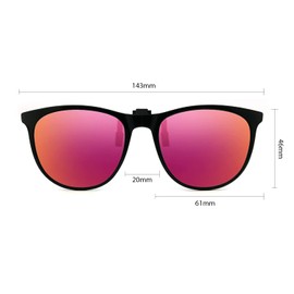 Bauhaus Polarized Clip on Sunglasses for Men & Women UV Protection with Flip Up Anti Glare Fishing Driving Glasses Pink