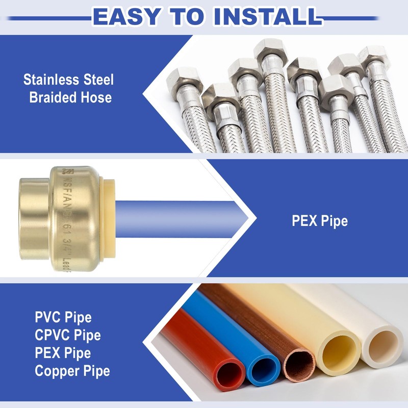 PATIKIL 6 Pcs End Cap Stop Valve 3/4" Compression Water