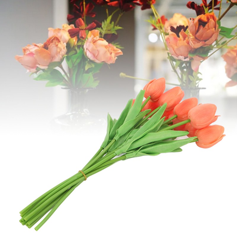 10pcs Artificial Tulip Flowers High Simulation Flowers Decor for Living