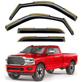 Saleago in-Channel Window Rain Guards Fit for Truck Dodge RAM 2500 3500 2019-2026 Crew Cab Extra Durable Window Visors Window Deflectors Vent Visors Vent Shades Car Accessories-4 pcs 2-Q07
