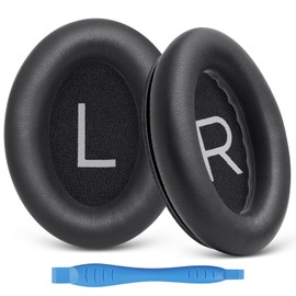 Earpads Cushions for Bose Headphones, Replacement Ear Pads for Bose QuietComfort 45/QuietComfort SE/New Quiet Comfort Wireless Over-Ear Headphones-Softer Leather, Luxury Memory Foam (Black)