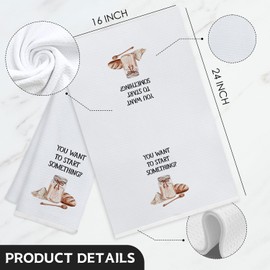 Koesus Bread Bakers Gifts Kitchen Towels, Best Gifts for Bakers Decorative Hand Towels, You Want to Start Something Decor Dish Tea Towels for Kitchen, 16x24 Inch