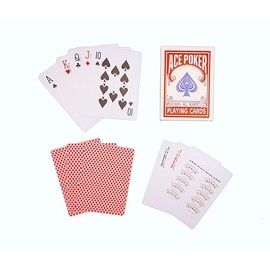 SKYECO Ace Poker Waterproof Playing Cards: Perfect for Pool Games, Travel, Camping, Poker & Card Games for Adults - Ultimate Deck of Cards for All Occasions, Standard Index (Red)