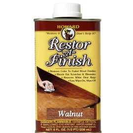 Howard's Restor A Finish 8 oz Walnut Wood Finish Restorer for Scratches Blemi...