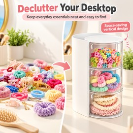 Hair Accessories Organizer for Vanity & Desktop – Multi-Compartment Storage Box for Makeup Brushes, Jewelry & Daily Essentials