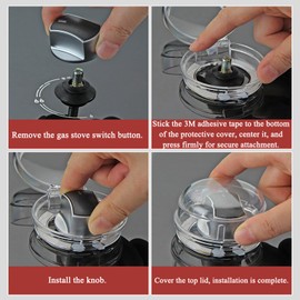 Universal Gas Knob Covers Upgraded - Gas Stove Knob Covers, Clear Child Safety Oven Knob Cover Lock Stove Protector for Kids Stove Guard (White 6 Pieces)