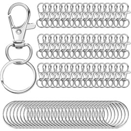 100 Argollas para Llaveros y Ganchos Giratorios, Aros para Llaveros Metal Broches para Hacer LlaverosAcero Inoxidable, Anillos de Metal para DIY Manualidades y Bisutería (50 Ganchos + 50 Llaveros)