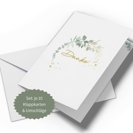 10 x Thank You Cards with Envelopes | Thank You Cards for Wedding, Birthday, Anniversary, Engagement, etc. | Thank You Card Set: 10 Folding Cards without Text Template (Circle - without Text (Pack of