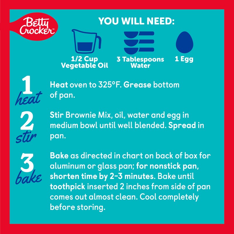 Betty Crocker Lower Sugar Brownie Mix, Double Chocolate Fudge, No