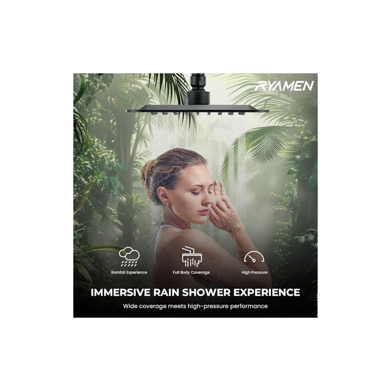 Ryamen Dual Shower Head Combo, 8'' High Pressure Rain Shower