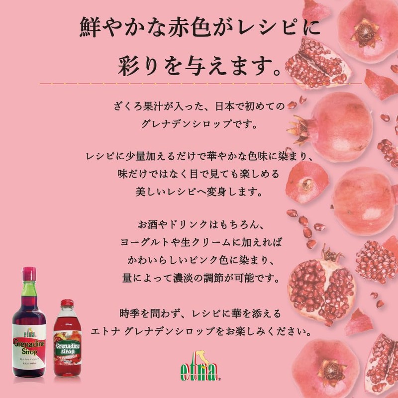 Etna Grenadine Syrup, 8.5 fl oz (250 ml)