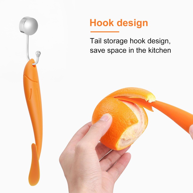 APOMOONS Orange Peeler 1 Piece, Orange Peeler, Plastic Peeler, Orange,