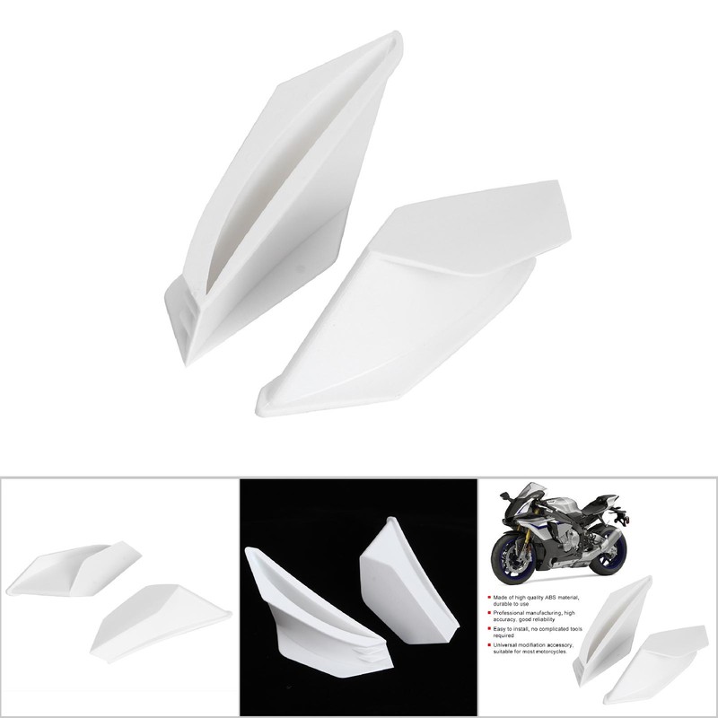 Motorcycle Aerodynamic Winglets Spoiler Wing Universal Modification AccessoryWhite