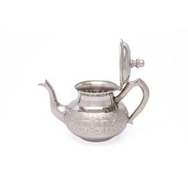 Moroccan Brass Teapot Silver Plated Hand Made In Fes by Kenzadi (7.08, Standard)