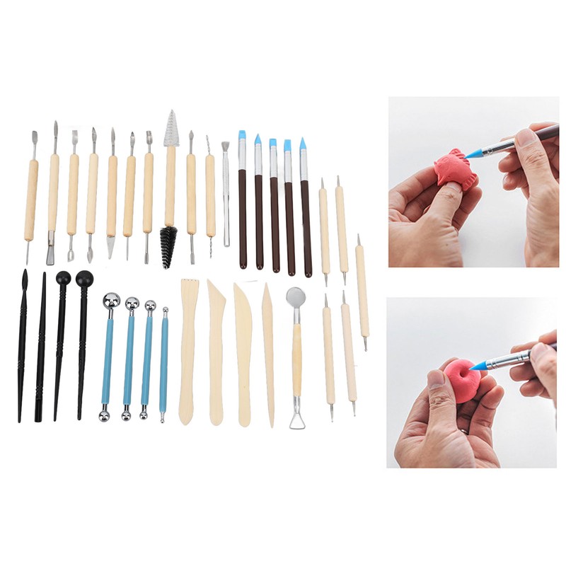 36Pcs Pottery Clay Sculpting Tools Kit Set Ceramic Carving Sculpting