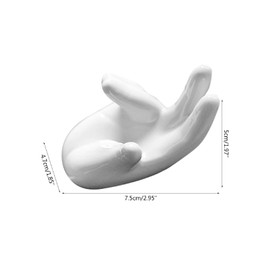 Yjcnelcr 1 Pcs Ceramic Ocarina Stand,Musical Instrument Display Base,White Ceramic Gesture Display Stand,Instrument Accessories