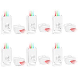 GREENCYCLE 6PC Driveway Alarm Wireless Outside, Motion Sensor Waterproof Doorbell, Wireless Motion Sensor Alarm Outdoor, Motion Detector Alarm, IP64 Weatherproof Protect Insides Outsides Property