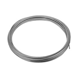 sourcing map 3/32" (2.5mm) 304 Stainless Steel Cable Wire Rope 7 x 19 Strands Core 50ft (15m) Aircraft Wire for Construction Outdoors Marine Rigging Decking Railings
