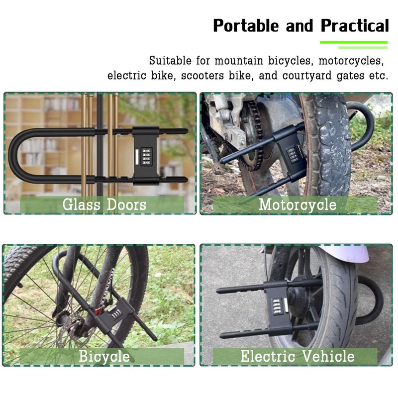 4 Digit Combination Padlock,Heavy Duty Anti Theft U-Shape Security Code