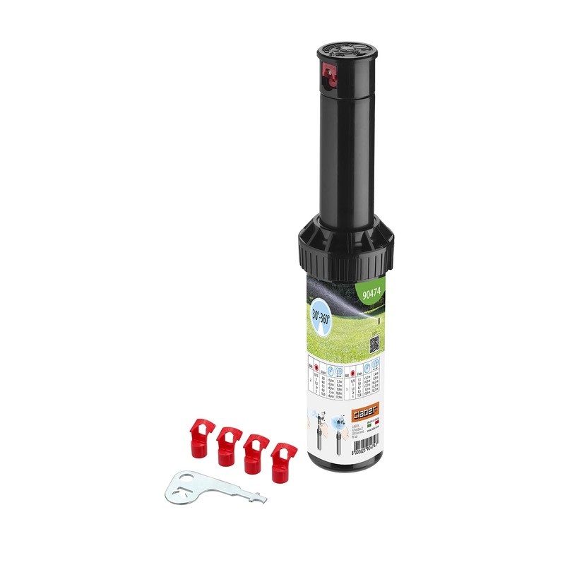 Claber 87320 Adjustable Sprinkler with Interchangeable nozzles, Nero/Arancione/Grigio, 70x55x150 cm