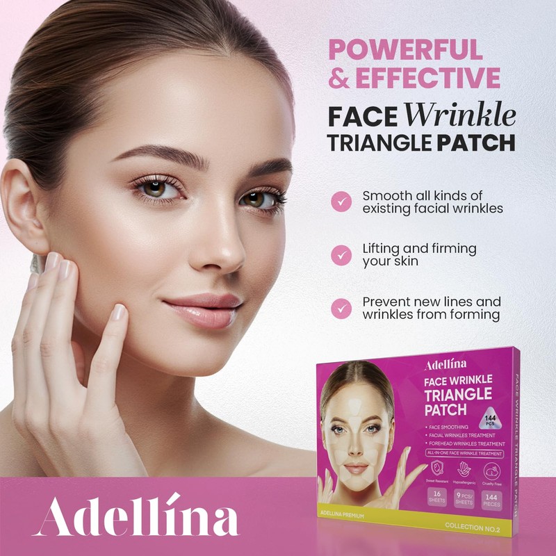 Anti-Wrinkle Forehead and Facial Patches – Overnight Triangle Patches for