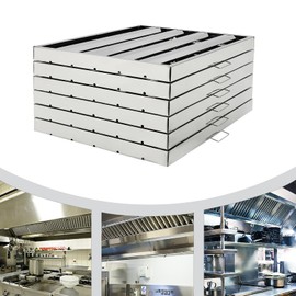 LYNICESHOP 6Pcs Hood Filters, 19.5x24.5" Commercial Hood Filters Stainless Steel Hood Grease Filter Baffle Exhaust Hood Filter Guard Baffle Range Hood Filter for Kitchen Hood Grease Filters