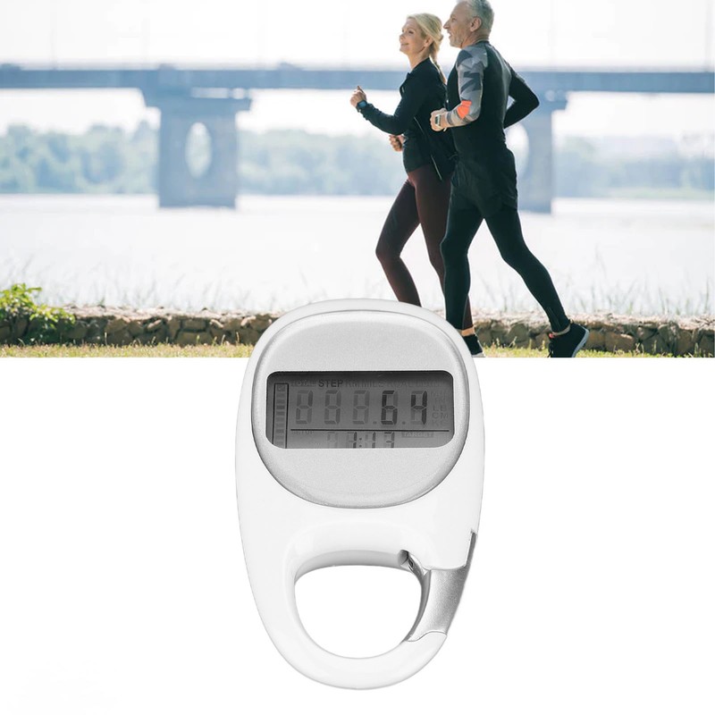 Step Counter Power Saving Mode Clear LCD Display Simple Carabiner