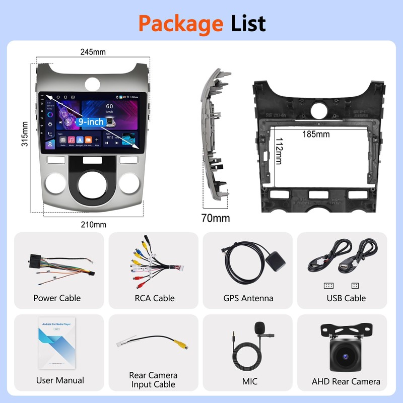 Motoris 4G+64G Car Radio for for KIA Forte 2009-2017, 9