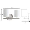 Replay Collection 2-Light Etched White Glass Modern Bath Vanity Light