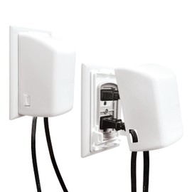 Dreambaby Dual Fit Outlet Cover Box - Baby Safety Outlet Cover for Standard & Decora Plugs - Child Proof Electrical Outlet Plugs - Essential Plug Cover for Baby Proofing - 2 Pack