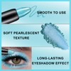 Jutqut Eyeshadow Pen Blue, Shimmer Eyeshadow Eyeliner Stick, Crayon Pearlescent