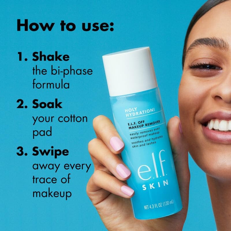 e.l.f. SKIN Holy Hydration Off Makeup Remover, Liquid Makeup Remover