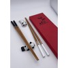 Sushi Chopsticks Set Panda 2 Pairs Including Ceramic Base Premium