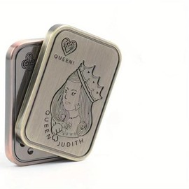 Magnetic Fidget Toy, 1 Count Metal Poker Push Card Toy, Stress Relief Toy, Haptic Slider Coin for Office Desk Toys:_Golden Queen_one-size
