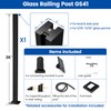 [Patent]Muzata 1Pack 36"x2"x2" Black Glass Railing Post for Level or