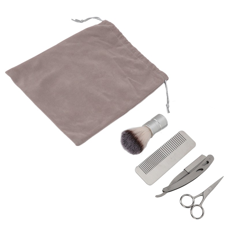 4pcs Beard Trimming Comb Brush Kit Portable Hair Trimming Rust