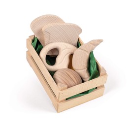 Erzi 28239 Assortment of Bakery Goods, Natural, Small, Made of Wood, Shop Items for Children, Role Play