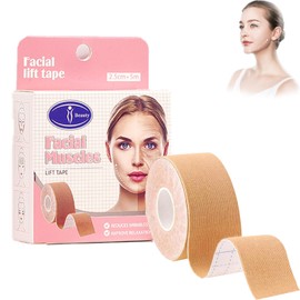 Face Lifting Tape 2.5cm x 5m, Zornesfalte Pflaster & Gesichtstape Gegen Falten, Wrinkle Patches für Stirn, Augen, Kinn, Hautstraffung Facetape für Gesicht und Hals, Anti Falten Tape Straffung der Haut